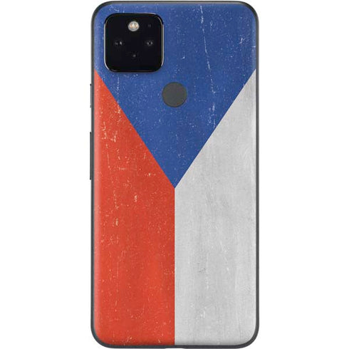 Czech Republic Flag Distressed Google Pixel 5 Skin